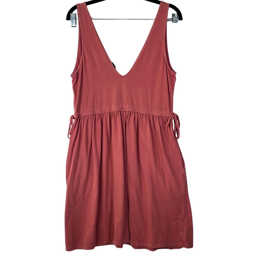 Wild Fable Soft Red Deep V Neck Sleeveless Tank Dress With Pockets Medium